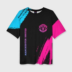 Женская футболка оверсайз Manchester United Neon Gradient