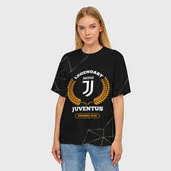 Футболка оверсайз женская Лого Juventus и надпись Legendary Football Club на, цвет: 3D-принт — фото 2