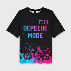 Женская футболка оверсайз Depeche Mode Neon Gradient