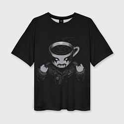 Женская футболка оверсайз Black Metal Coffee