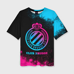 Футболка оверсайз женская Club Brugge Neon Gradient, цвет: 3D-принт