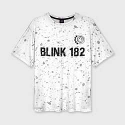Женская футболка оверсайз Blink 182 Glitch на светлом фоне