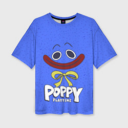 Женская футболка оверсайз Poppy Playtime Huggy Wuggy
