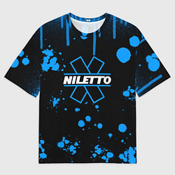 Женская футболка оверсайз Нилето niletto потёки и капли краски