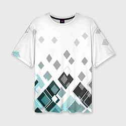 Женская футболка оверсайз Geometric pattern Геометрический узор ромбы
