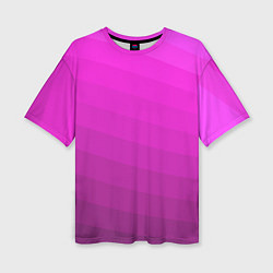 Женская футболка оверсайз Розовый неоновый полосатый узор Pink neon