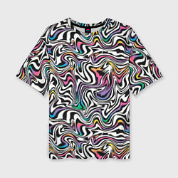 Женская футболка оверсайз Цветная оптическая иллюзия
