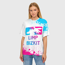 Футболка оверсайз женская Limp Bizkit Neon Gradient, цвет: 3D-принт — фото 2