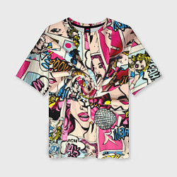 Женская футболка оверсайз Twisted pop atr pattern