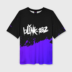 Женская футболка оверсайз Blink 182 Purple Grunge