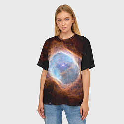 Футболка оверсайз женская Туманность Южное кольцо наблюдаемое телескопом Уэб, цвет: 3D-принт — фото 2