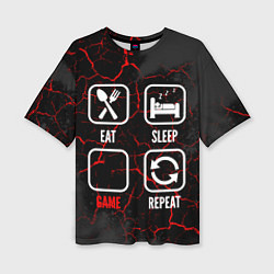Женская футболка оверсайз Eat, Sleep, Zelda, Repeat