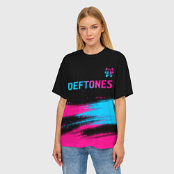 Футболка оверсайз женская Deftones Neon Gradient, цвет: 3D-принт — фото 2