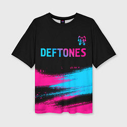 Женская футболка оверсайз Deftones Neon Gradient