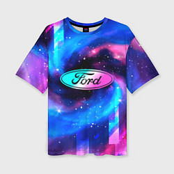 Женская футболка оверсайз Ford Неоновый Космос