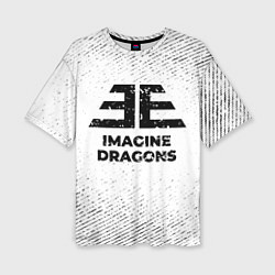 Женская футболка оверсайз Imagine Dragons с потертостями на светлом фоне