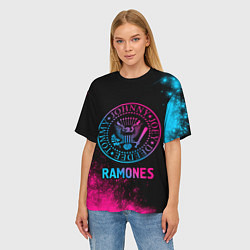 Футболка оверсайз женская Ramones Neon Gradient, цвет: 3D-принт — фото 2