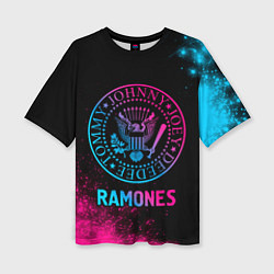 Футболка оверсайз женская Ramones Neon Gradient, цвет: 3D-принт
