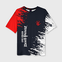 Женская футболка оверсайз Five Finger Death Punch - краска