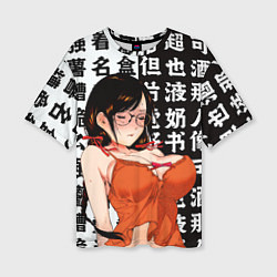 Женская футболка оверсайз Цубаса Ханэкава - monogatari series