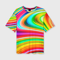 Женская футболка оверсайз Rainbow colors