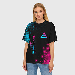 Футболка оверсайз женская Thirty Seconds to Mars Neon Gradient, цвет: 3D-принт — фото 2