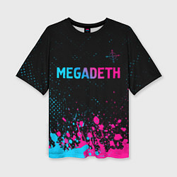 Женская футболка оверсайз Megadeth - neon gradient
