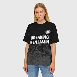 Футболка оверсайз женская Breaking Benjamin glitch на темном фоне: символ св, цвет: 3D-принт — фото 2