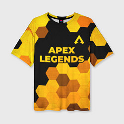 Женская футболка оверсайз Apex Legends - gold gradient: символ сверху