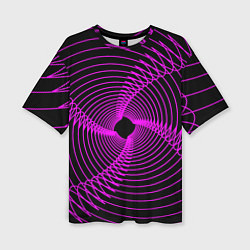 Женская футболка оверсайз Неоновая светящаяся спираль