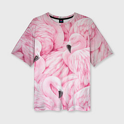 Женская футболка оверсайз Pink Flamingos