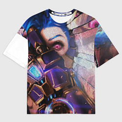 Футболка оверсайз женская Jinx Arcane коллаж, цвет: 3D-принт