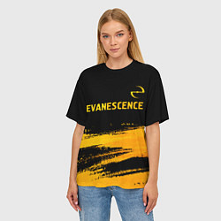 Футболка оверсайз женская Evanescence - gold gradient: символ сверху, цвет: 3D-принт — фото 2