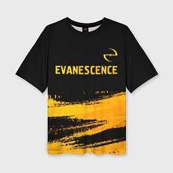 Футболка оверсайз женская Evanescence - gold gradient: символ сверху, цвет: 3D-принт