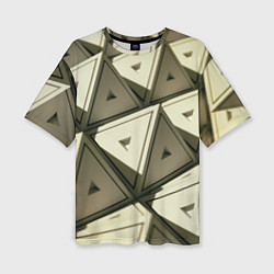 Женская футболка оверсайз 3D иллюзия-пирамиды