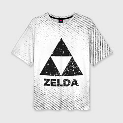 Женская футболка оверсайз Zelda с потертостями на светлом фоне