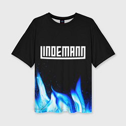 Женская футболка оверсайз Lindemann blue fire