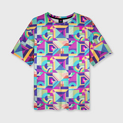 Женская футболка оверсайз Геометрия абстрактный паттерн