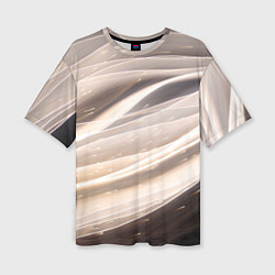 Женская футболка оверсайз Абстрактные волны и огни бесконечности