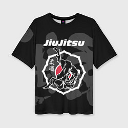 Женская футболка оверсайз Jiu-jitsu throw logo