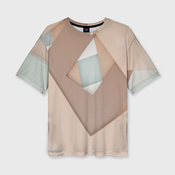 Женская футболка оверсайз Геометрические дыры в прямоугольниках