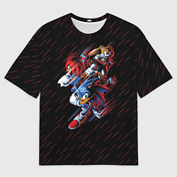Футболка оверсайз женская Ежик Соник и трое друзей, цвет: 3D-принт