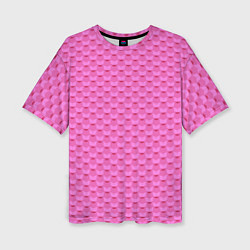 Женская футболка оверсайз Геометрический современный розовый однотонный узор