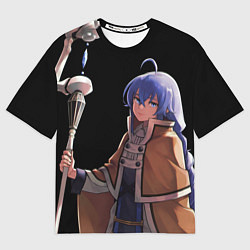 Женская футболка оверсайз Рокси с посохом - Реинкарнаяция безработного