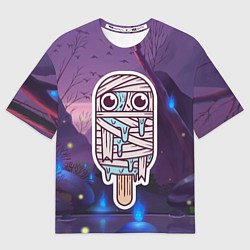 Футболка оверсайз женская Мумия на палочке, цвет: 3D-принт