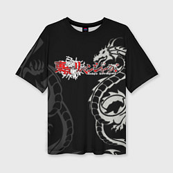 Женская футболка оверсайз Токийские мстители аниме драконы