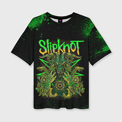 Футболка оверсайз женская Slipknot green satan, цвет: 3D-принт
