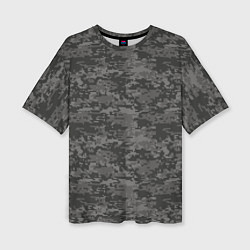 Женская футболка оверсайз Камуфляж AOR-2 серый пиксель