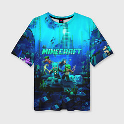 Женская футболка оверсайз Minecraft water