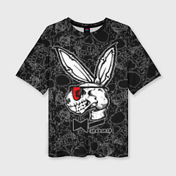 Женская футболка оверсайз Playboy Skull - Rabbit 2023
